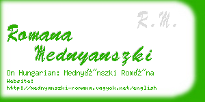 romana mednyanszki business card